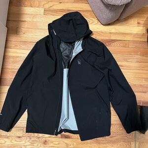 Spyder Black Hooded Raincoat